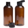 Plastová fľaša, hnedá, čierny flip top, 150 ml