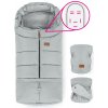 Petite & Mars Set zimný fusak Jibot 3v1 + rukavice na kočík Jasie Quiet Grey