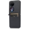 Peňaženkové puzdro Lambskin Texture čierne – Huawei P50 Pocket