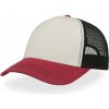Atlantis Headwear Kšiltovka Rapper Canvas-S Trucker, 5 panelová COT330234y2399-white/burgu UNI Bílá/vínová/černá