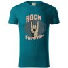 Rock forever ruka - Tričko z organickej bavlny - L ( Petrolejová )