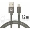 Swissten 71523202 Datový Textile Usb / Lightning, 1,2m, šedý