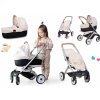Set kočík s prenosnou postieľkou trojkombinácia Puschair Sandy Maxi Cosi&Quinny Smoby a kočík pre dvojičky s bezpečnostným pásom