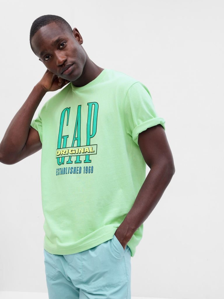GAP tričko s výrazným logom zelené