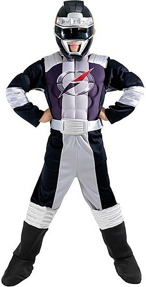 Power Ranger Black Muscle Chest S licenčný