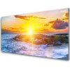 Sklenený obklad Do kuchyne Západ slnka more pobrežie 100x50 cm