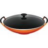 Wok Tradition Collection so sklenenou pokrievkou 36 cm ohnivo oranžový