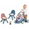 Set didaktické chodítko a kočík s dvoma stoličkami Baby Walker 3v1 + Baby Doll Little Smoby s 30 cm bábikou