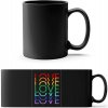 Čierny Foto Hrnček - Dúhový dizajn - Love, Love, Love - Čierna - Standard - Darčeky Sublistar - 330ml