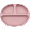 Malý Ježko Detský silikónový tanier COMPACT - Powder Pink