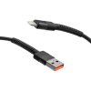 MobilNET KAB-0236-USB-LIGHT Dátový a nabíjací pletený USBLightning, 3A, 1m, černý