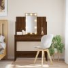 Toaletný stolík s LED svetlami hnedý dub 96x40x142 cm