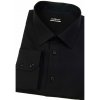 Pánska košeľa SLIM čierna hladká bavlna - 170
