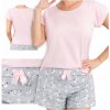 Donna Dámske bavlnené pyžamo s krátkym rukávom Bunny short ružové XL