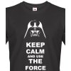 Pánské tričko Keep calm and use the force, Barva Černá, Velikost 4XL Bezvatriko.cz 108222