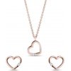 Súprava šperkov z ružového zlata v tvare srdca s diamantmi KLENOTA S0613204