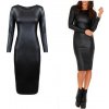 Dámske šaty večerné lesklé sexy čierne Čierna L