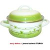 Metalac smaltovaný randlík s pokrievkou 18 cm - 2L TRÁVA