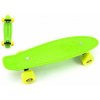 Teddies Skateboard - pennyboard 43cm, nosnosť 60kg plastové osi, zelené, žlté kolesá