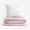 Goldea bavlnené posteľné obliečky duo - kvitnúce sakury s púdrovo ružovou 200 x 200 a 2ks 70 x 90 cm