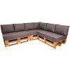 Golden Garden Paletové sedenie GG02 - Podsedáky a Vankúše 3ks × 120/80/15 + 7ks x 60cm/40cm/15cm - tmavá melanž 1