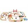 Bigjigs Rail dřevěná vláčkodráha s venkovskou cestou - 80 dílů