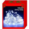 ISO 7267 Svetelný reťaz na batérie 100 LED studená biela 10m