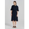 Gant Rel Linen Ss Shirt Dress modrá