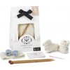 Sophie La Giraffe Lily Bow and Booties Knitting Kit sada na pletenie - Dove Grey