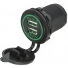 Adaptér z 12V na 2x USB 5V / 4.2 A zelený