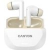 CANYON headset HEXAGON 7 TWS ANC+ENC Wireless Charge White Beige