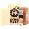 Súprava mydla, hrebeňa a tonika na bradu v drevenej krabičke DR K SOAP COMPANY Beard box Mint