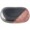 Kamienok na odkladanie paličiek PEBBLE BLACK 4,5 cm, čierny/oranžový, keramika, MIJ