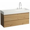 Laufen Lani skrinka 118x45x51.5 cm závesná kúpeľňová skrinka pod umývadlo dub H4039821122671