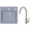 Alveus SET A428 Steel 04 / Brúsená oceľ SETA428 - Drez Granitový Formic 20 - 520x510mm, vanička 440x350x200mm, Steel 04 + bateria Elza, Brúsená oceľ