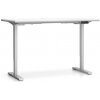 PLAN Výškovo nastaviteľný stôl SINGLE LAYERS, 160x80 cm, 2 motory, biela/sivá