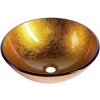 SAPHO - AGO sklenené umývadlo na dosku Ø 42 cm, zlatá oranžová 2501-19