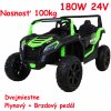 JOKO Elektrické autíčko Buggy ATV STRONG Racing 180W 24V, nosnosť 100kg, brzdový pedál, Dvojmiestne, nafukovacie kolesá, zelené