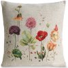 EUROFIRANY Obliečka na vankúš gobelín 45x45 cm lúčne kvety sivá