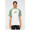 SANTA CRUZ tričko - Warp Broken Dot Raglan T-Shirt Vintage Ivy Athletic heather (VINTAGE IVY ATHLET vel:M