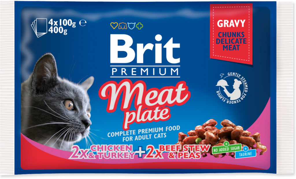 BRIT cat Masové menu 4 x 100 g
