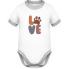 Ringer Body pre Bábätká - Nápis LOVE s labkou - Biela / Šedivá sivá mix - 12 - 18 mesiacov - Detské