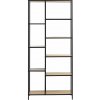 Čierna/v prírodnej farbe knižnica v dekore duba 80x180x35 cm Altino – Unique Furniture