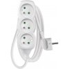 EMOS Predlžovací kábel 1,5 m / 3 zásuvky / biely / PVC / 1 mm2 P0311