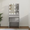 Toaletný stolík s LED sivý dub sonoma 60x40x140 cm-ForU-820443