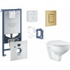 Grohe Rapid SLX Set predstenovej inštalácie, klozetu, dosky SoftClose, tlačidla Skate Cosmopolitan a súpravy na vhadzovanie tabliet, kefovaný Cool Sunrise SANI11BB4141-GR