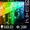 Vianočná led svetelná záclona na spájanie vonkajšia - programy - 500led - 20m multicolour