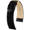 Remienok Hirsch Lizard 1 - čierny, lesklý - 16 mm - M – Stredná dĺžka - 14 mm - Zlatá + 5 rokov záruka a darček ZADARMO