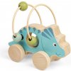 Bigjigs Toys Triceratops na kolečkách s korálkovým labyrintem