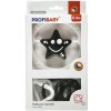 Profibaby Súprava hrkálka reťaz + hrkálka hviezdička/kytička čiernobiela